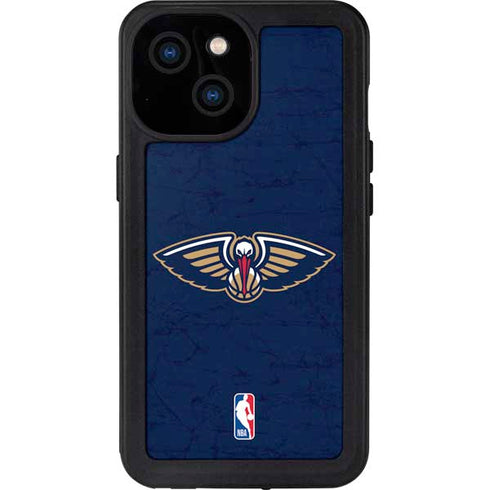 NBA New Orleans Pelicans Distressed iPhone 15 Waterproof Case
